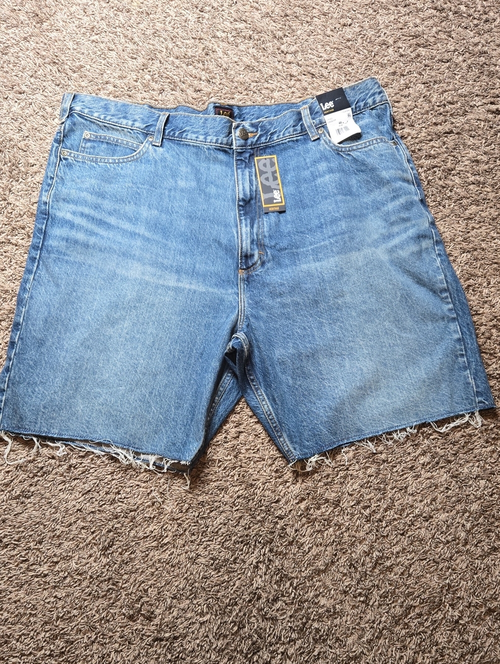Lee Heritage Caged Loose Fit Size 44 Plus Size Denim Jean Shorts